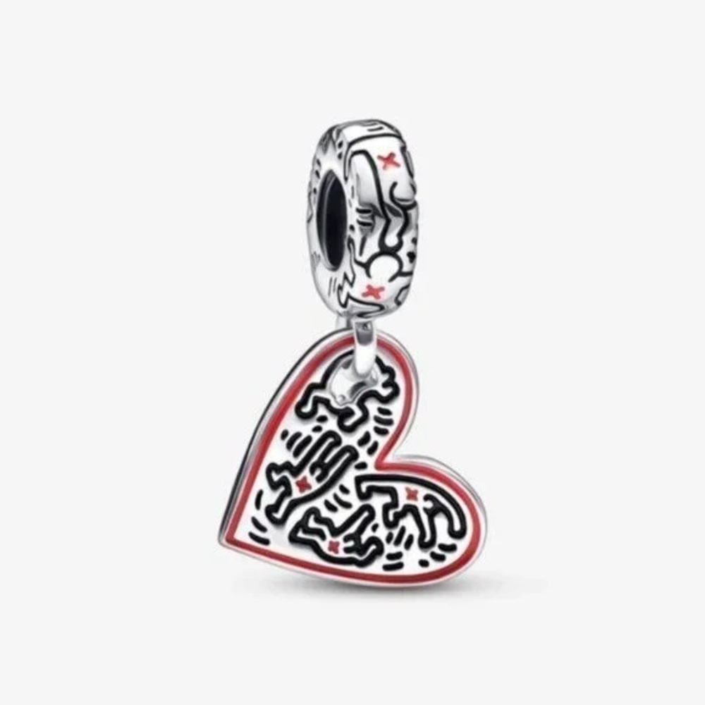 Pandora Keith Haring邃? x Pandora Line Art People Heart Dangle Charm